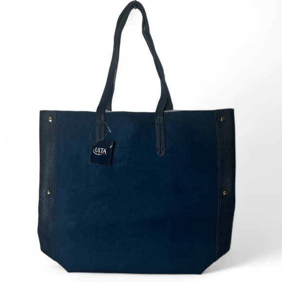 Ulta Beauty Handbags - ULTA BEAUTY Large Navy Blue Tote Bag With Gold Accents & Magnetic‎ Snap Closure